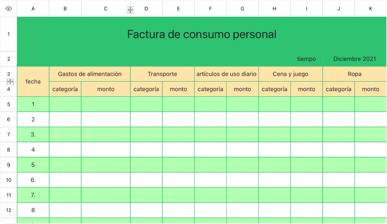 Factura de consumo personal